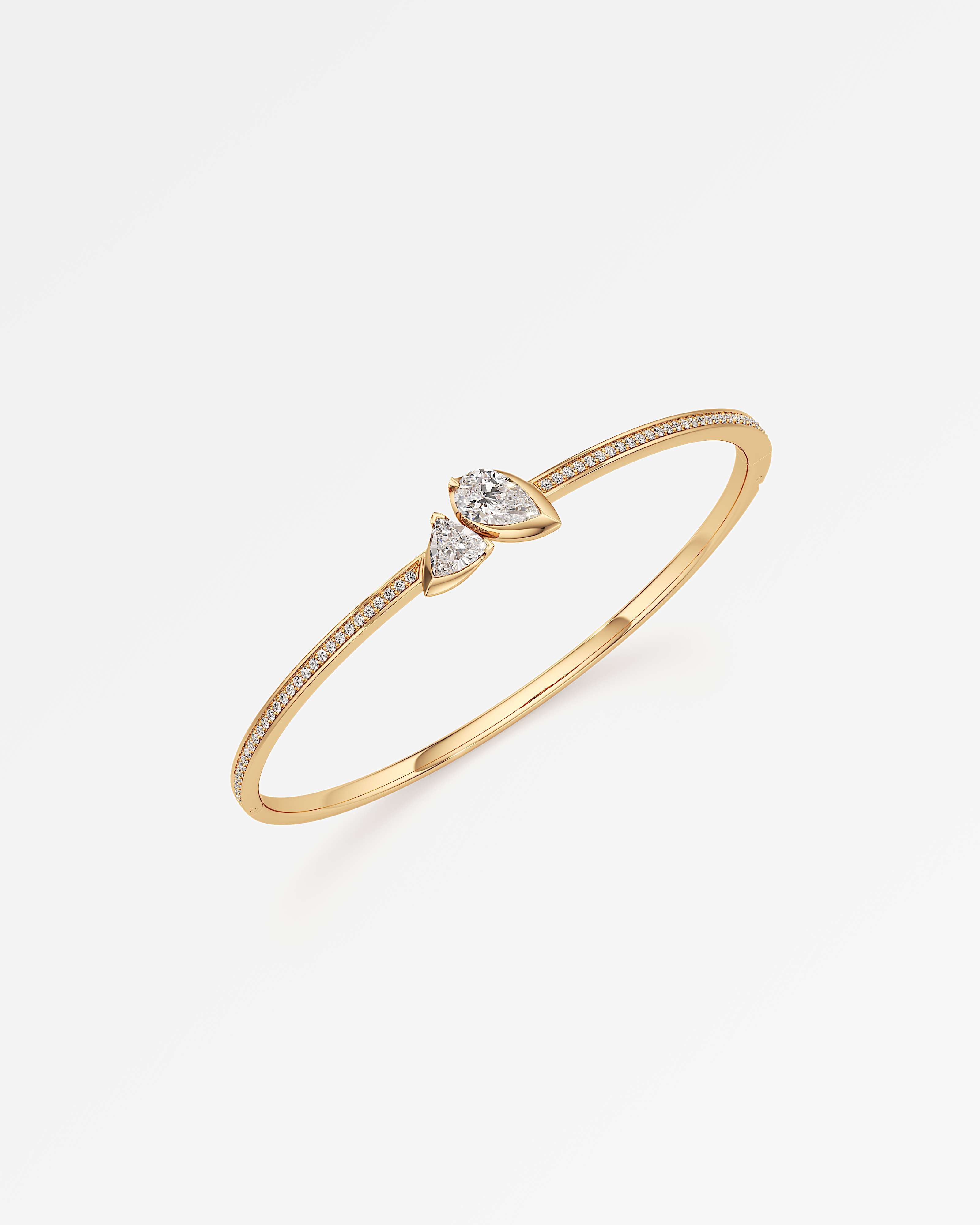 Pinnacle Leveré Diamond Bangle, In 14K Yellow Gold (1.65 ctw)