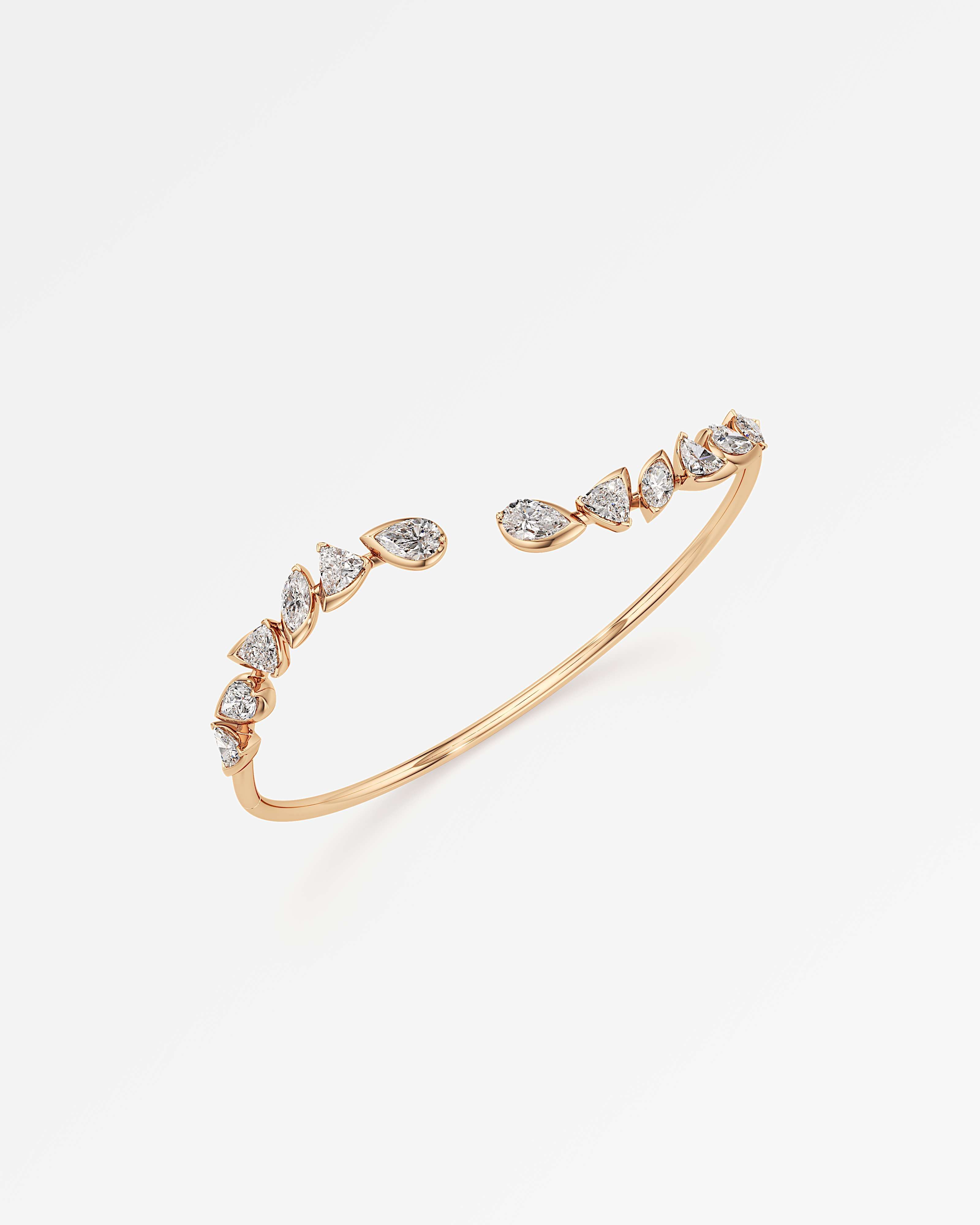 Pinnacle Rochette Diamond Bangle, In 14K Rose Gold (2.90 ctw)