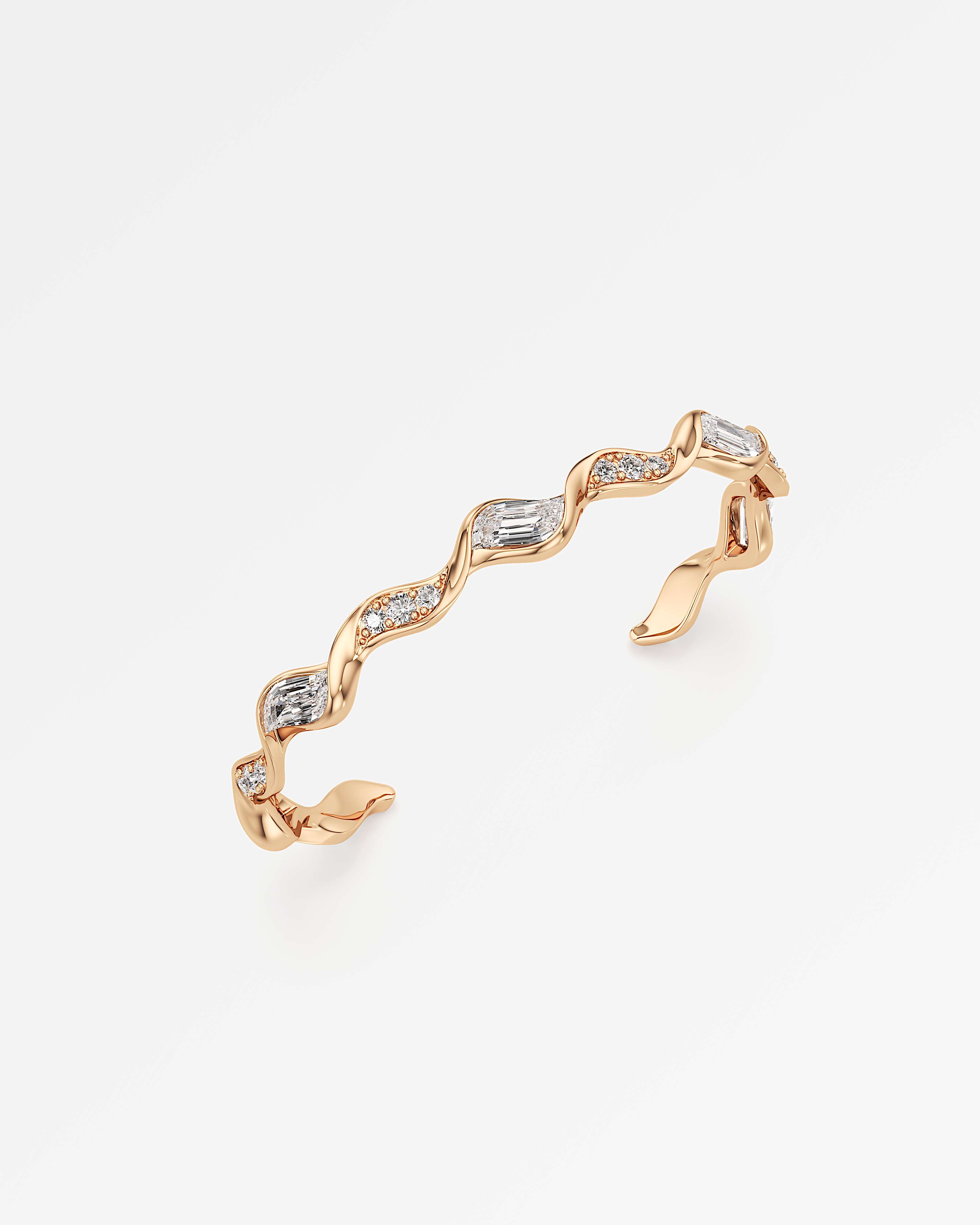 Glimmer Reverie Diamond Bangle , In 14K Rose Gold (5.06 ctw)