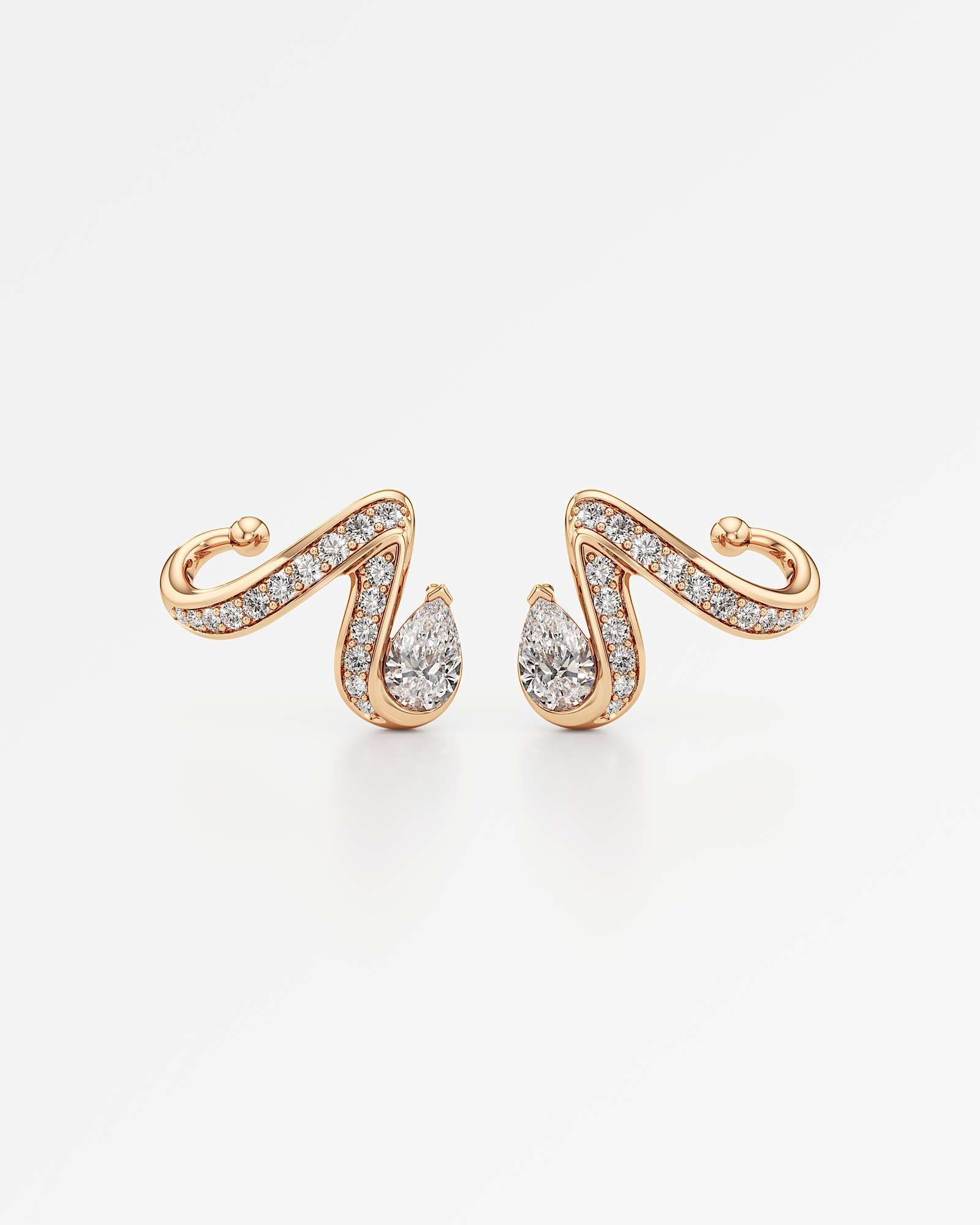 Tendril Diamond Earrings