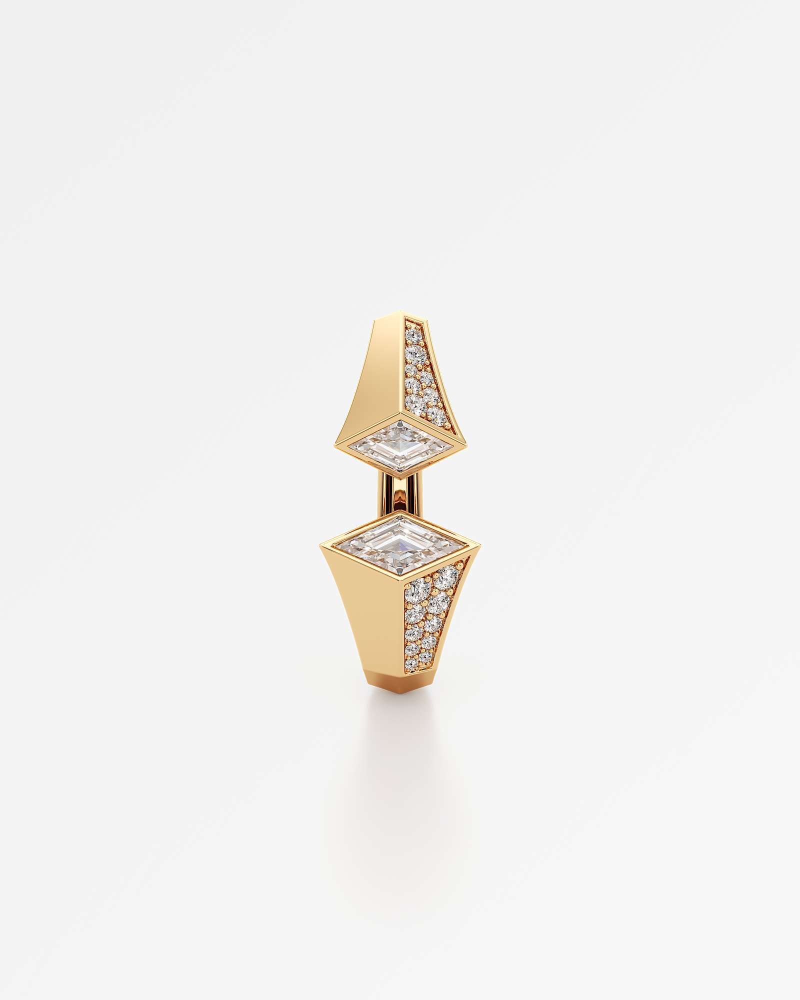 AM To Beyond Verticé Pavé Diamond Earrings, in 14K Yellow Gold (2.92 ctw)