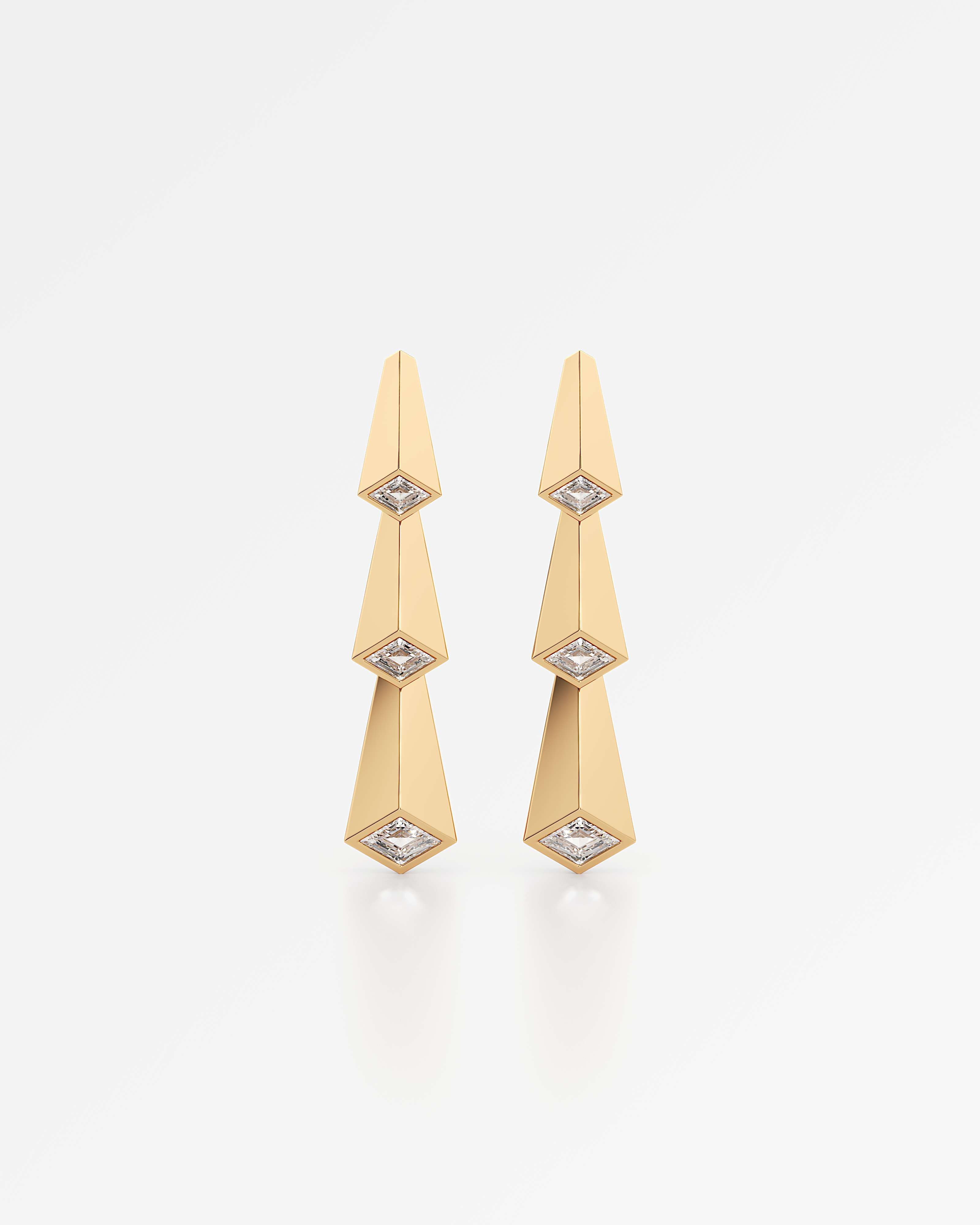 AM To Beyond Trelis Diamond Earrings, In 14K Yellow Gold (1.24 ctw)