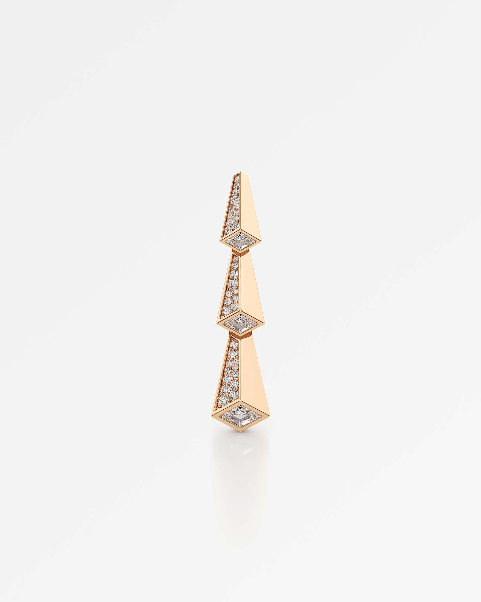 AM To Beyond Trelis Pavé Diamond Earrings, in 14K Rose Gold (1.79 ctw)