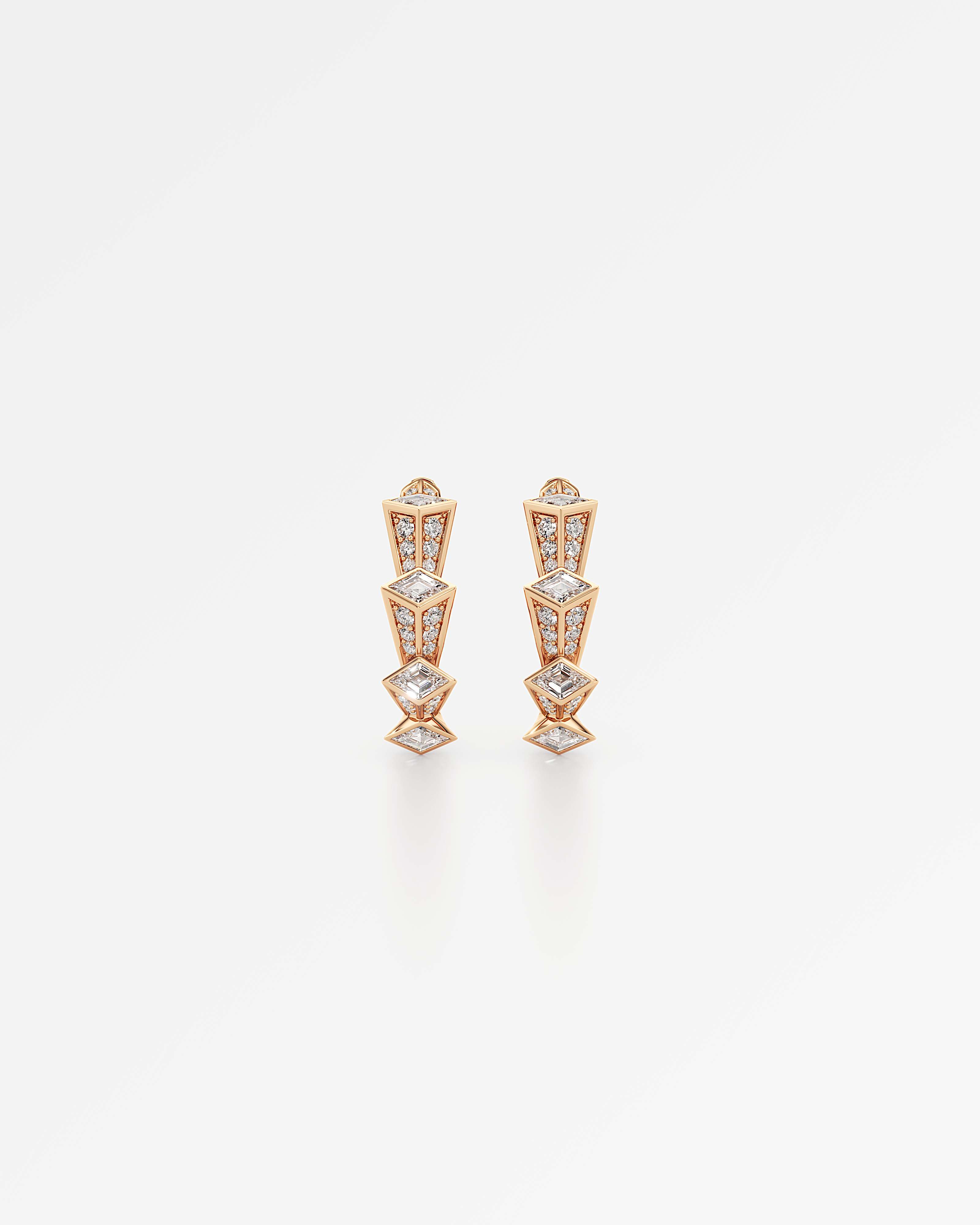 AM To Beyond Quartium Hoop Diamond Earrings, in 14K Rose Gold (1.69 ctw)