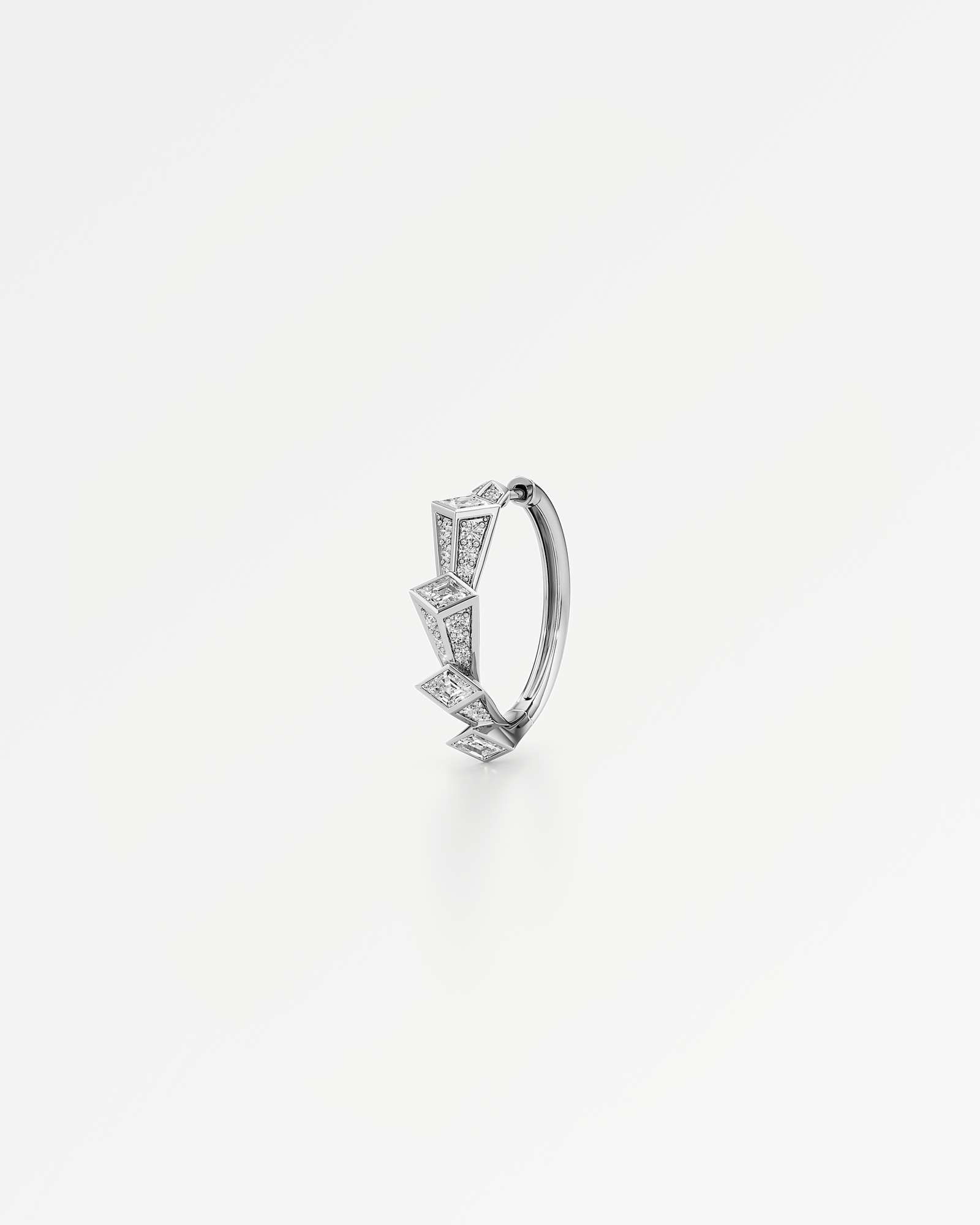 AM To Beyond Quartium Hoop Diamond Earrings, in 14K White Gold (1.69 ctw)