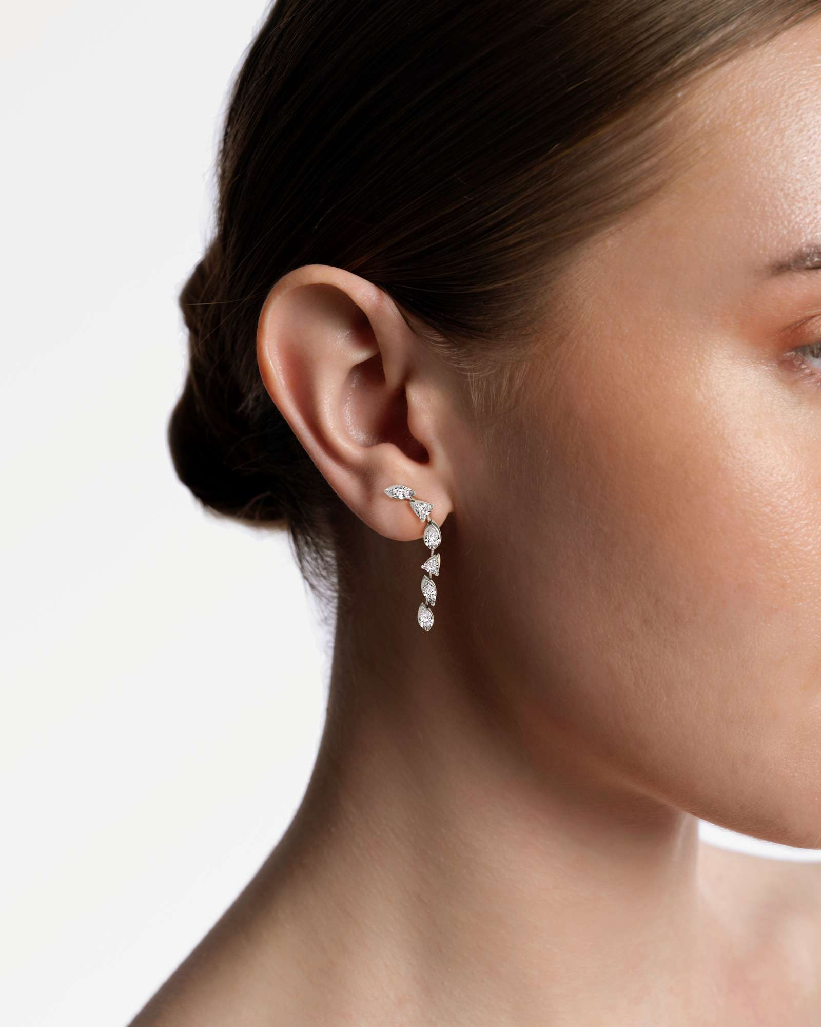 Pinnacle Falasé Diamond Earrings, In 14K White Gold (2.28 ctw)