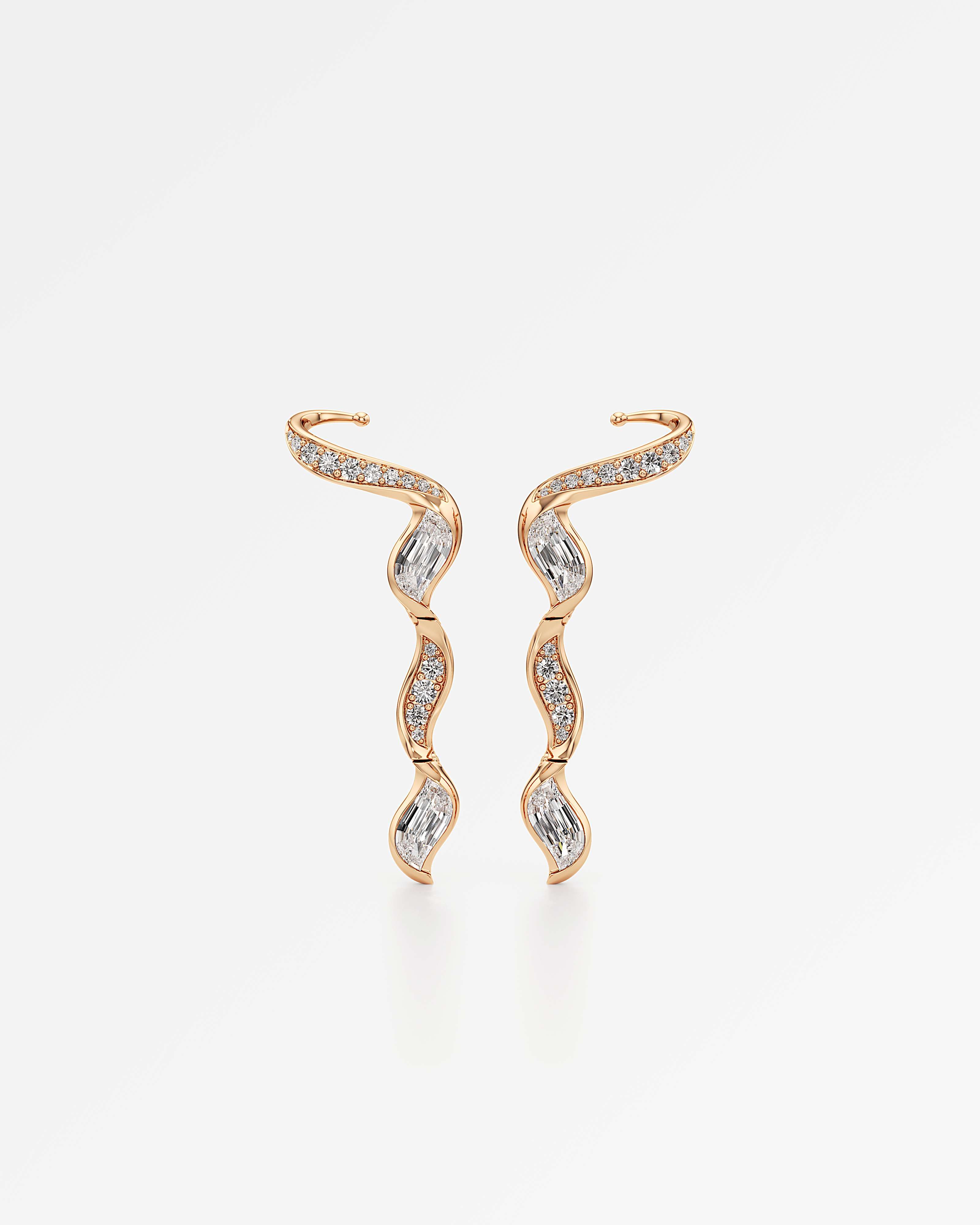 Glimmer Reflera Diamond Earrings, In 14K Rose Gold (5.12 ctw)