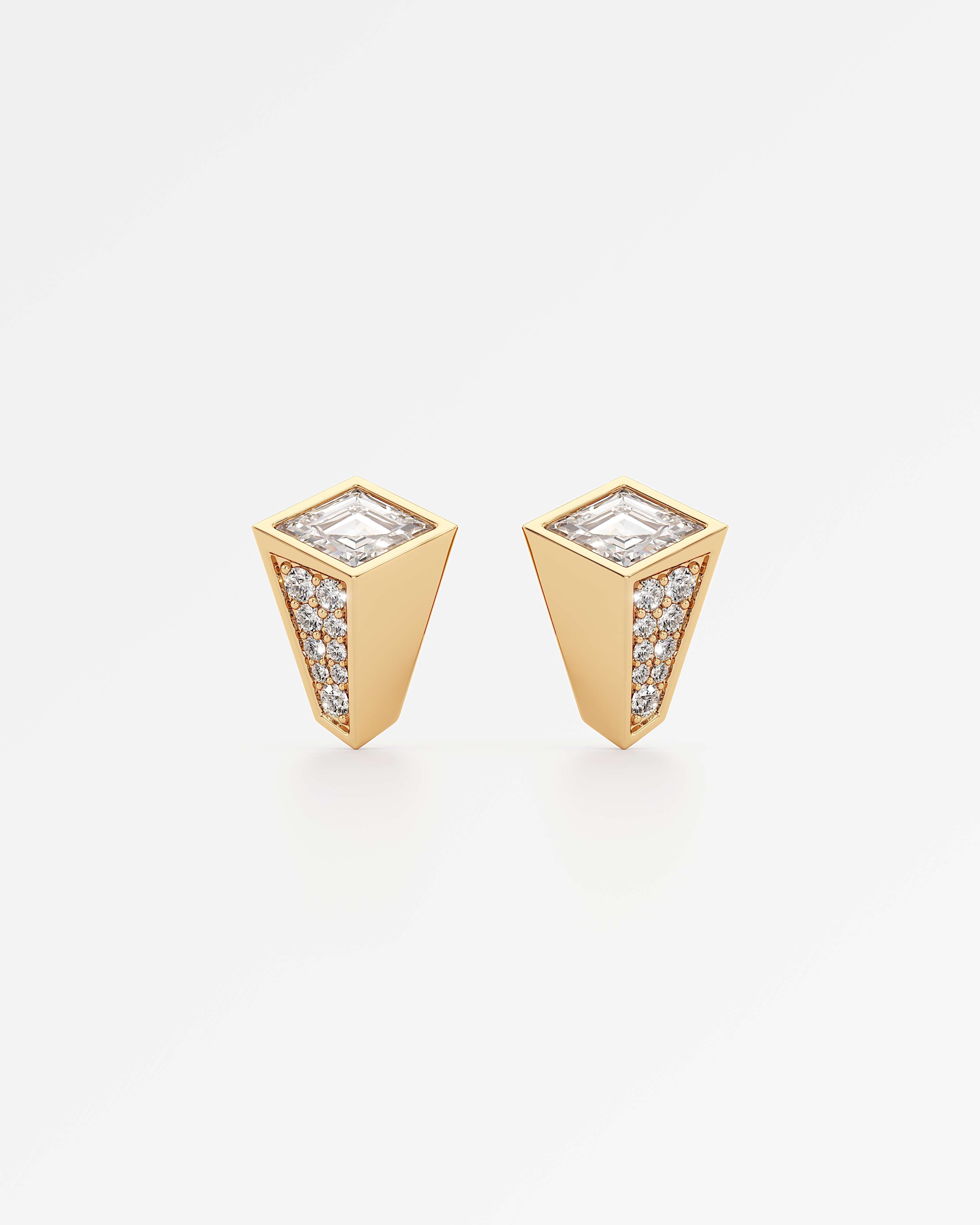 AM To Beyond Speigl Pavé Diamond Stud Earrings, In 14K Yellow Gold (1.09 ctw)
