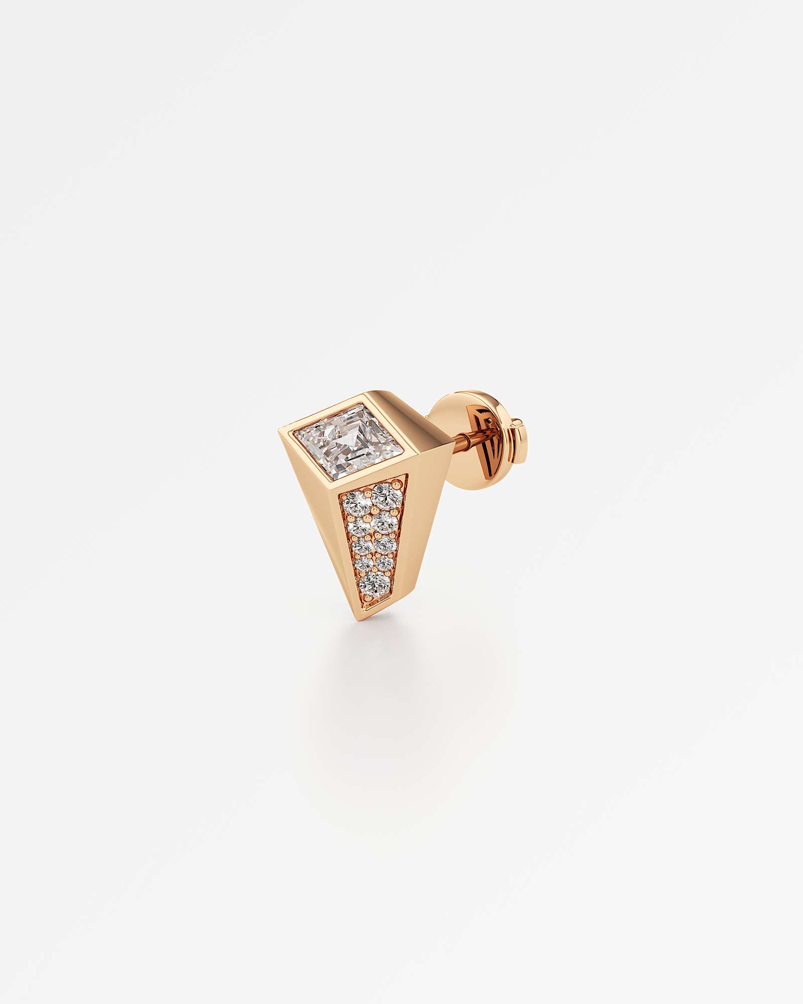 AM To Beyond Speigl Pavé Diamond Stud Earrings, In 14K Rose Gold (1.09 ctw)