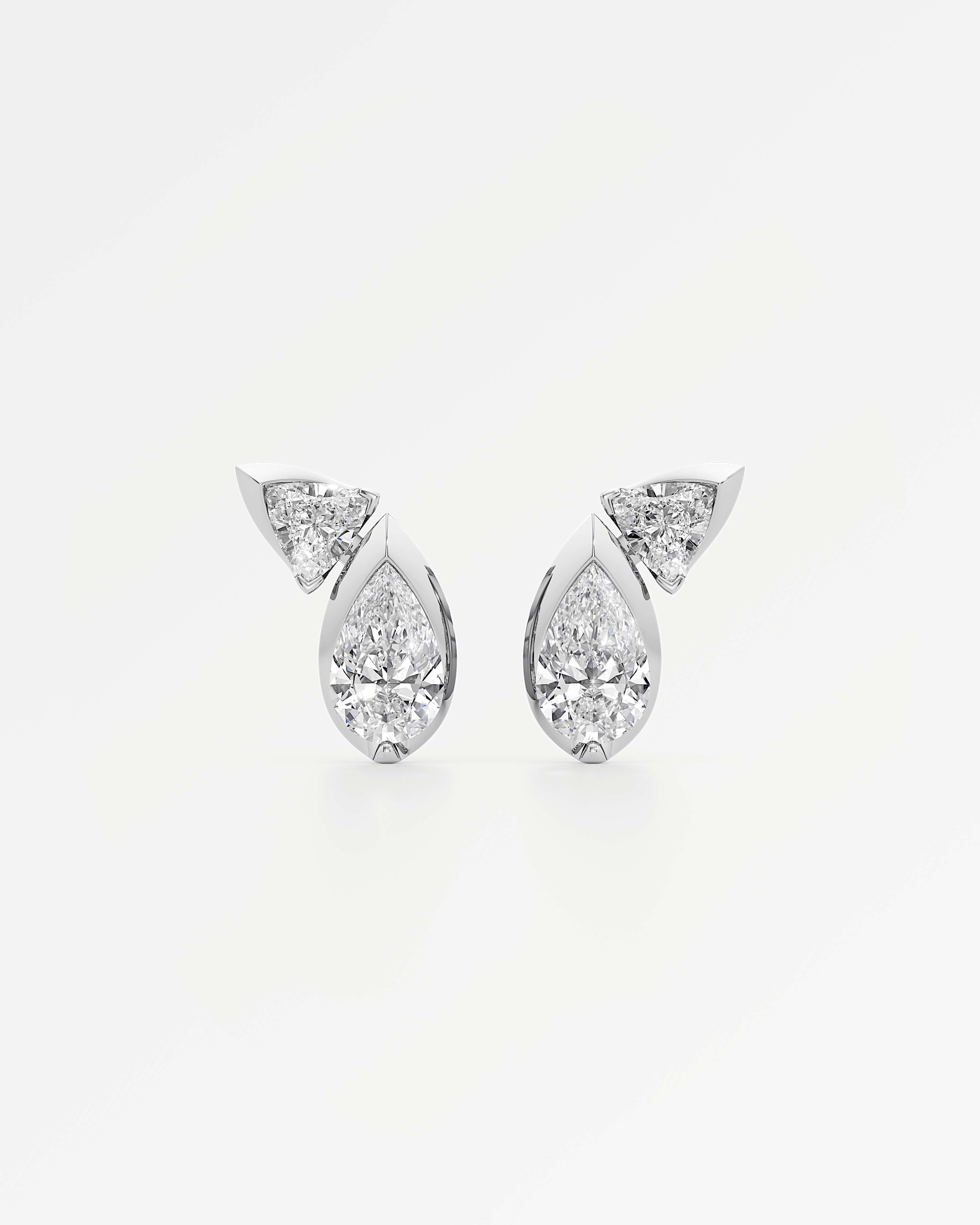 Pinnacle Levenne Diamond Stud Earrings, In 14K White Gold (1.64 ctw)