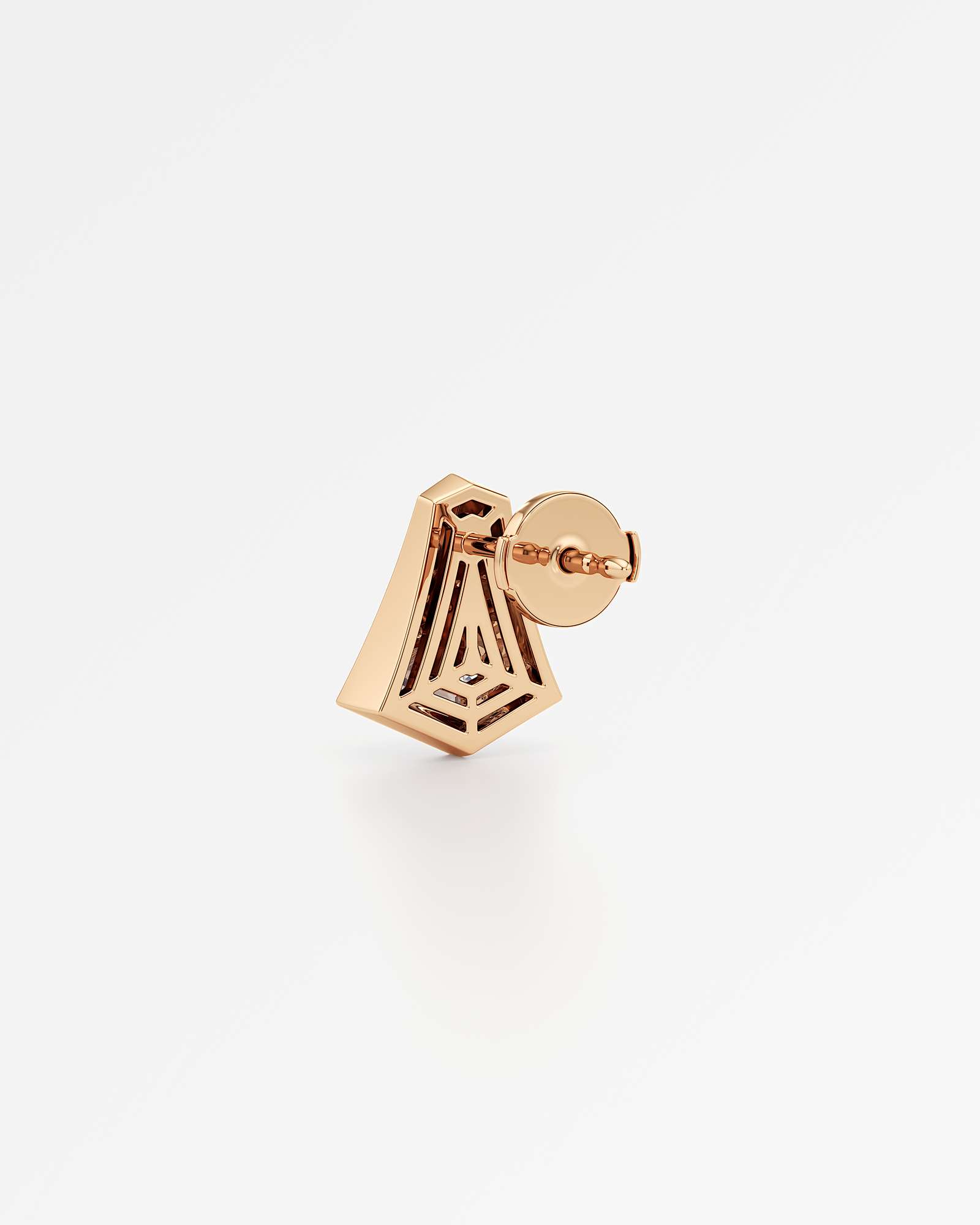 AM To Beyond Vertine Diamond Stud Earrings, In 14K Rose Gold (1.03 ctw)