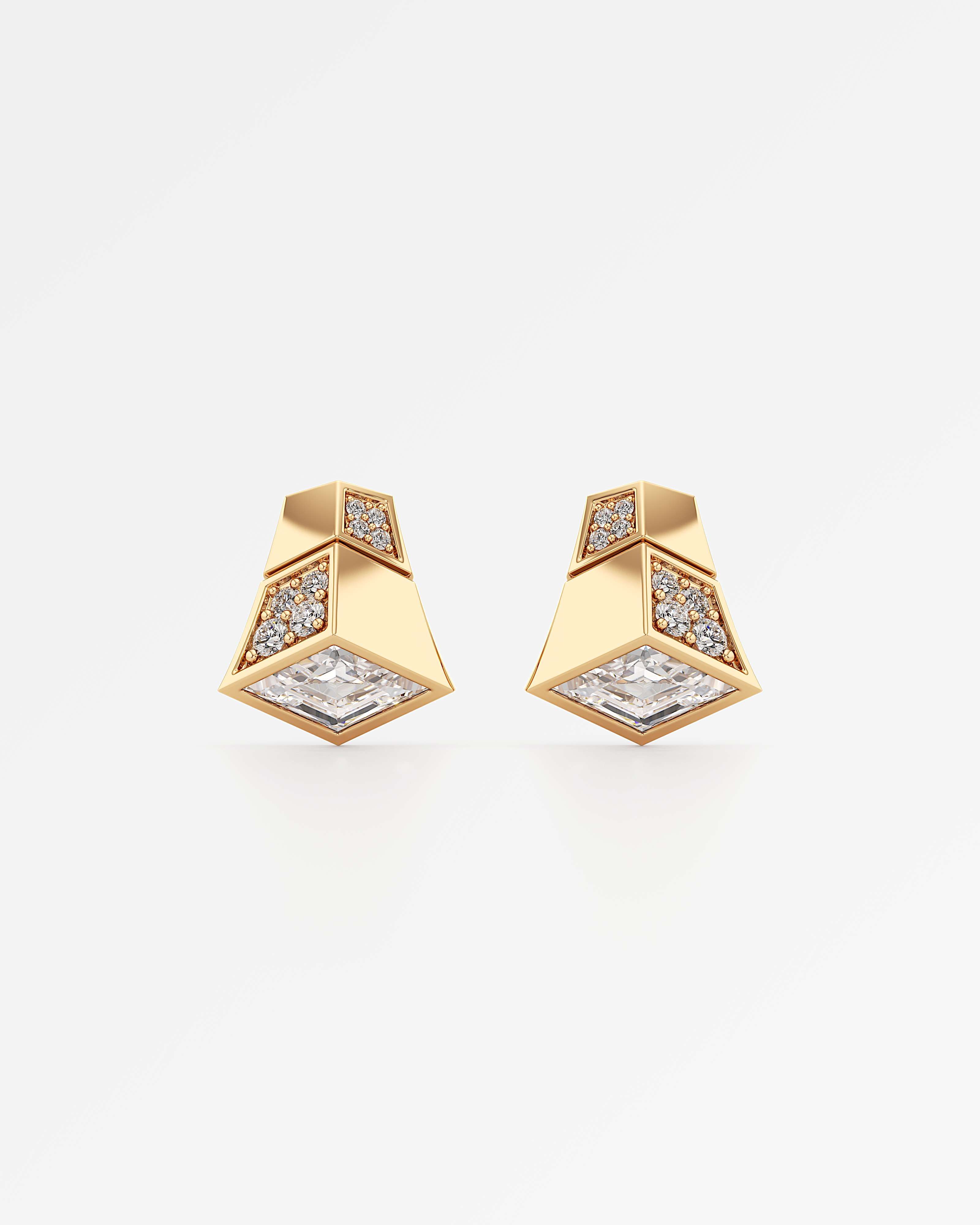 AM To Beyond Overelle Diamond Stud Earrings, In 14K Yellow Gold (1.34 ctw)
