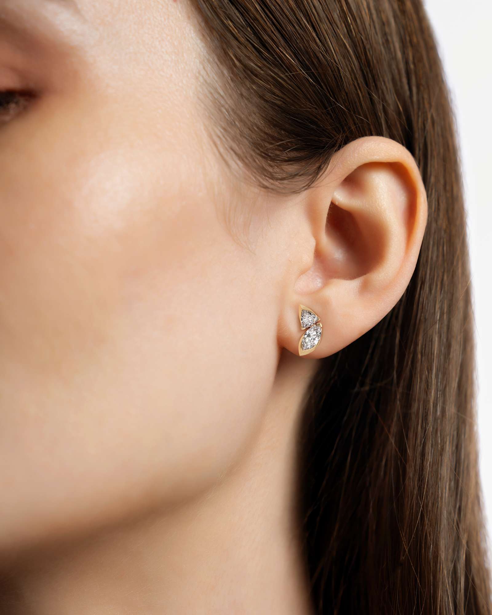 Pinnacle Levé Diamond Stud Earrings, In 14K Yellow Gold (1.80 ctw)