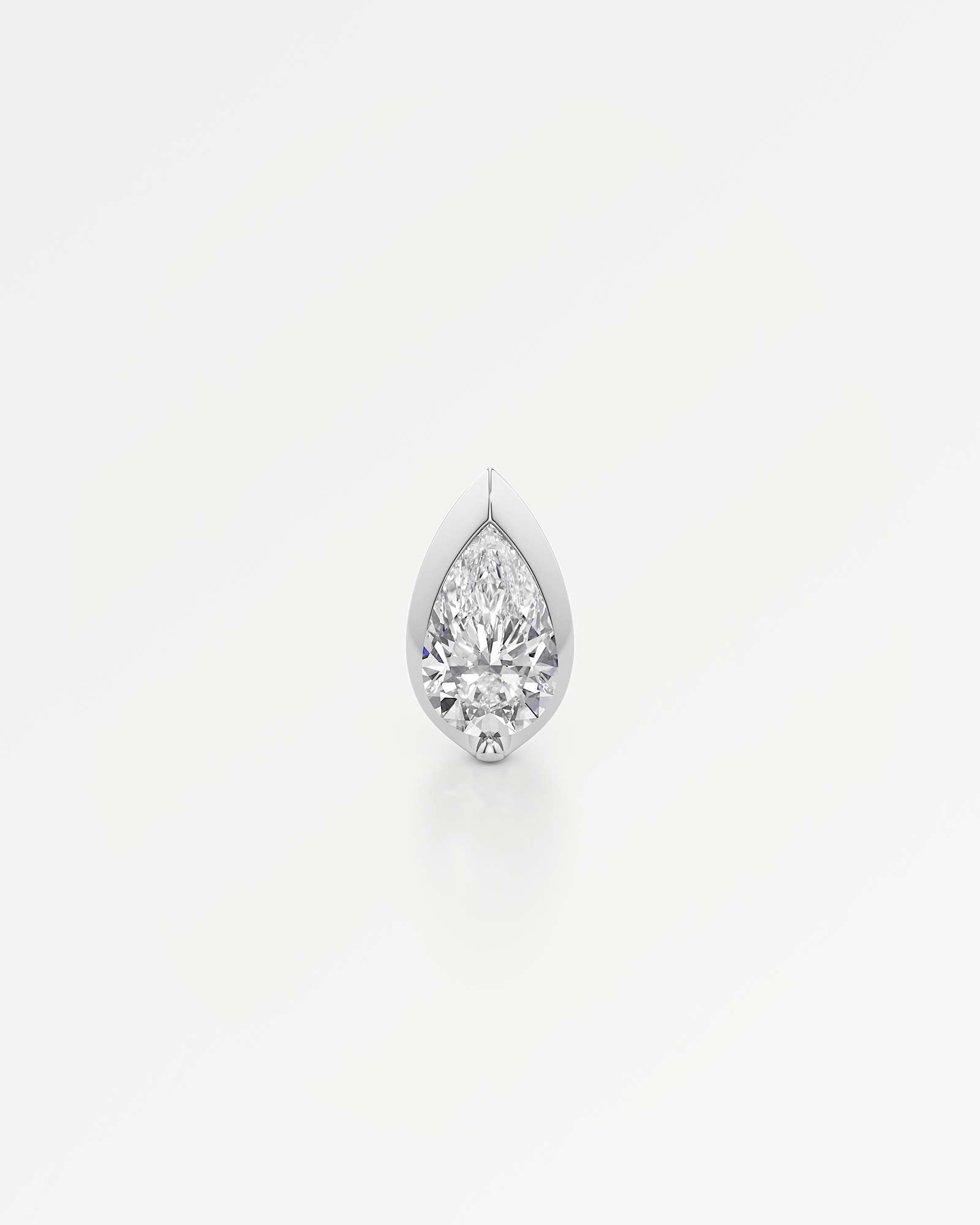 Pinnacle Apice Diamond Stud Earrings, With 1.00 ct Pear Cut in 14K White Gold (2.00 ctw)