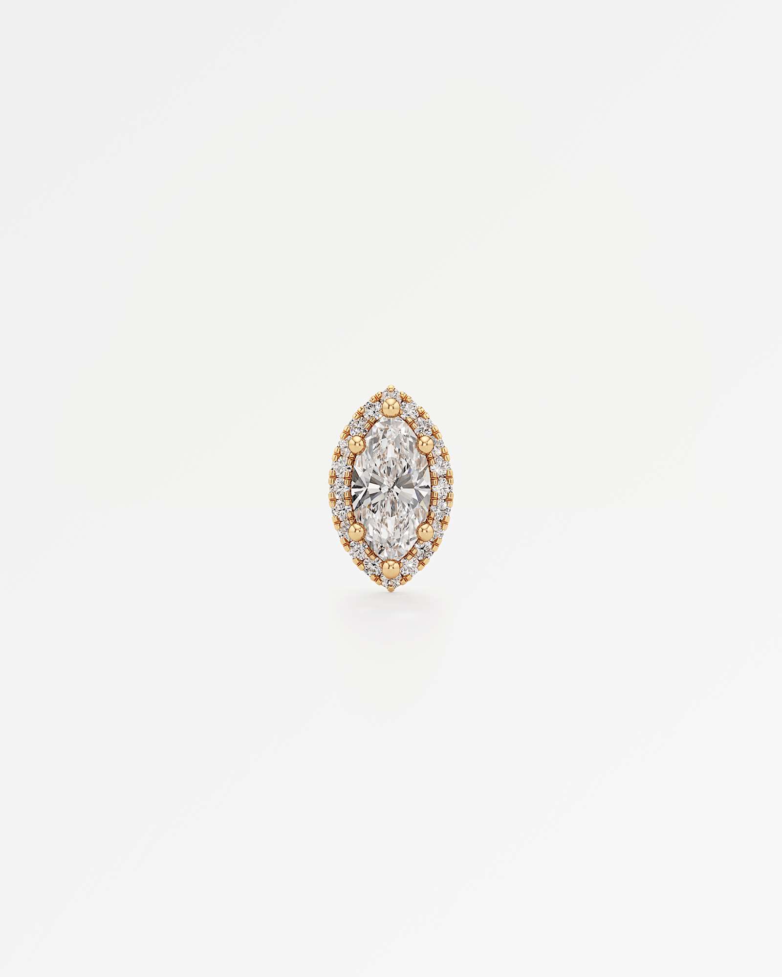 Verve Faye Diamond Stud Earrings, With 0.50 ct Marquise Cut in 14K Yellow Gold (1.20 ctw)