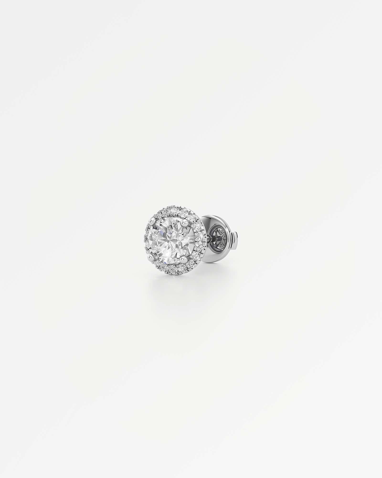 Verve Faye Diamond Stud Earrings, With 0.50 ct Round Cut in 14K White Gold (1.18 ctw)