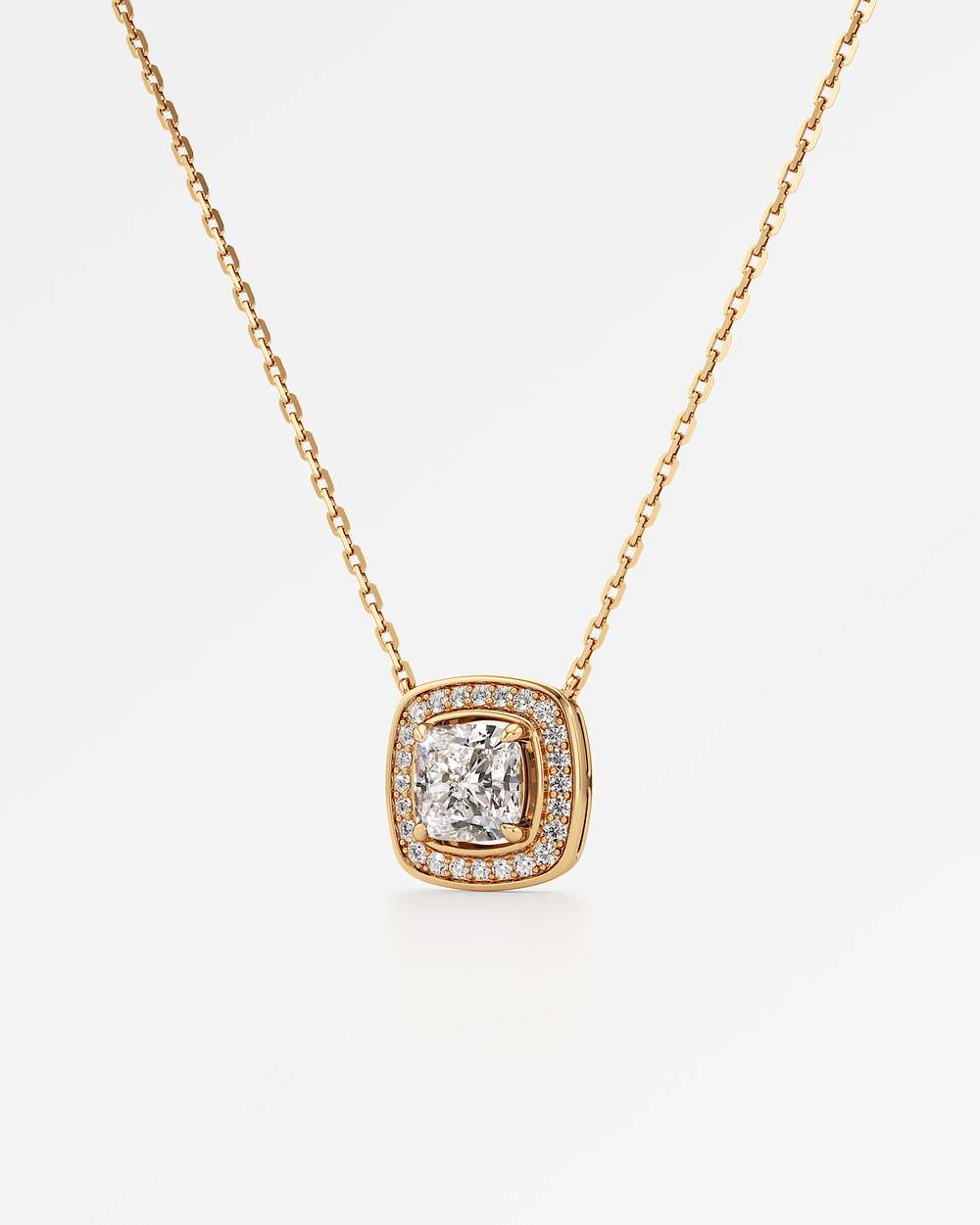 Celeste Diamond Halo Necklace