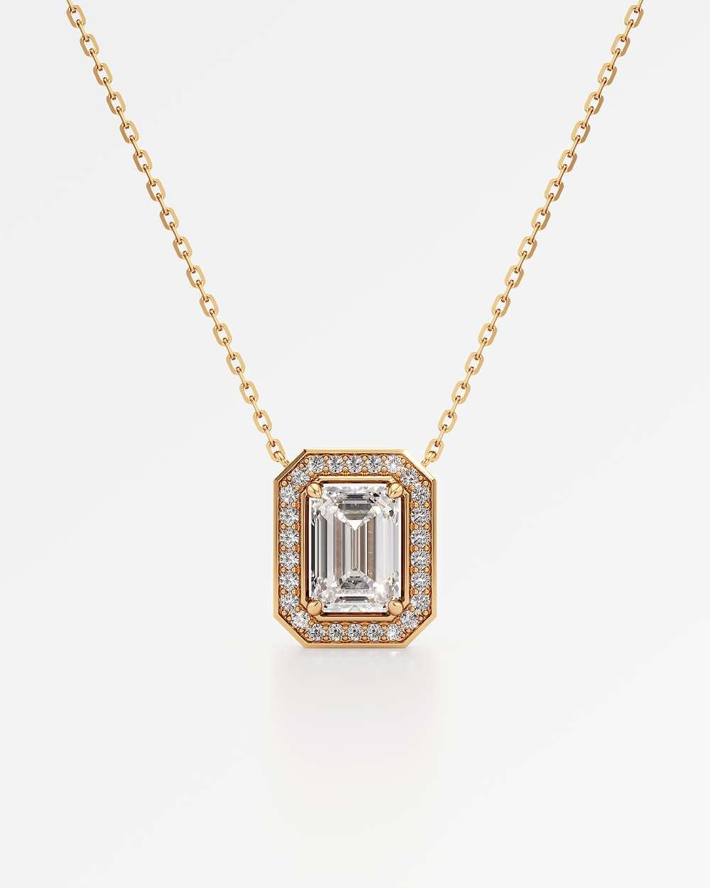 Celeste Diamond Halo Necklace