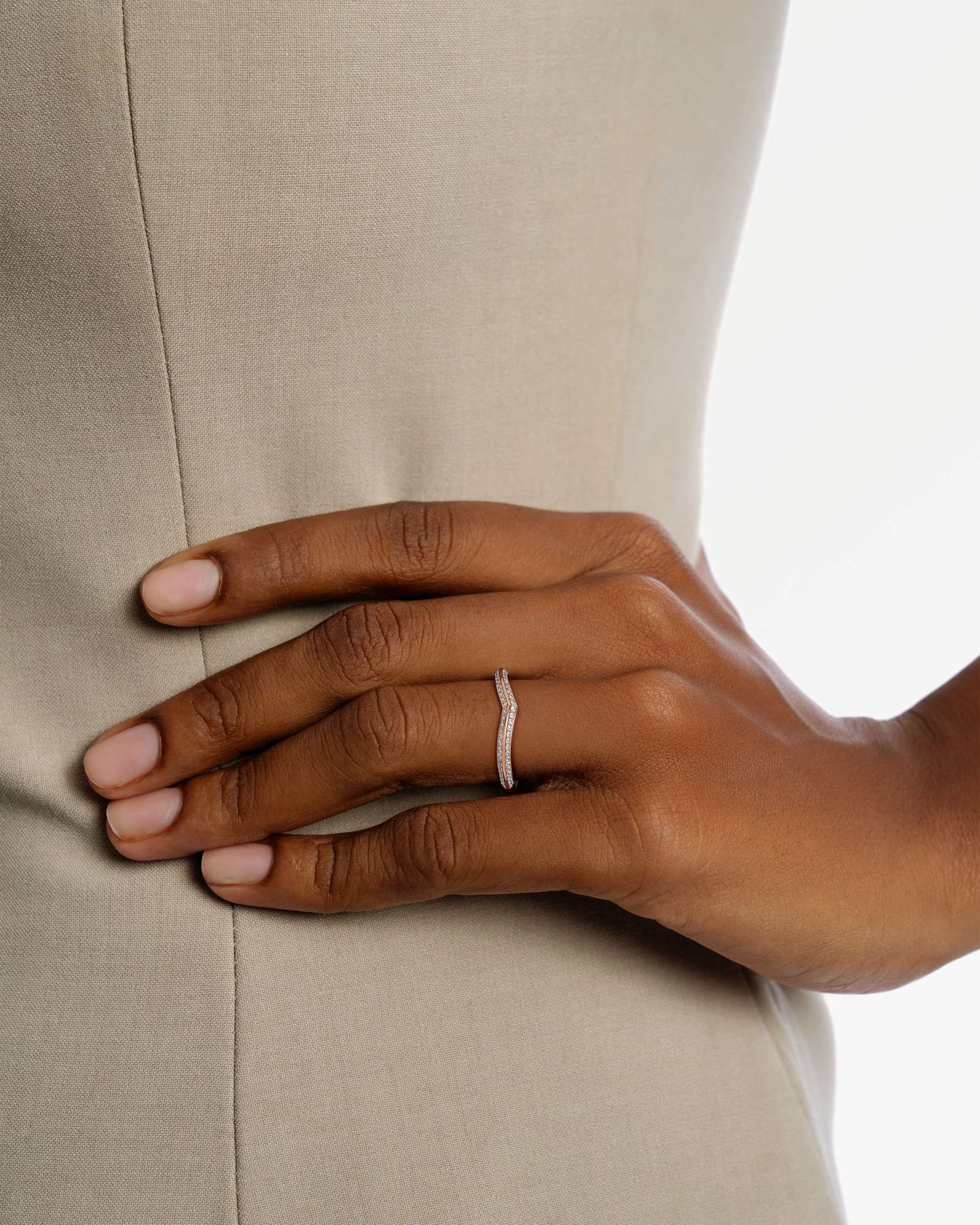 Velara Vera Pavé Diamond Wedding Band, in 14K Rose Gold (0.28 ctw)