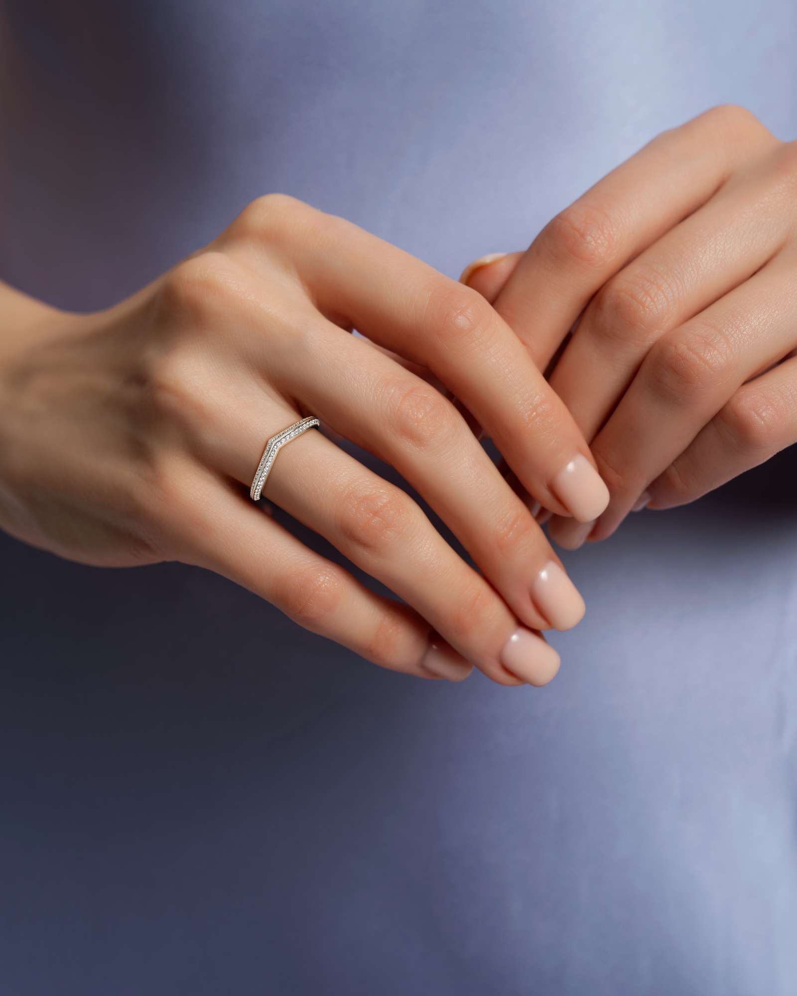 Velara Vita Pavé Diamond Wedding Band, in 14K White Gold (0.28 ctw)