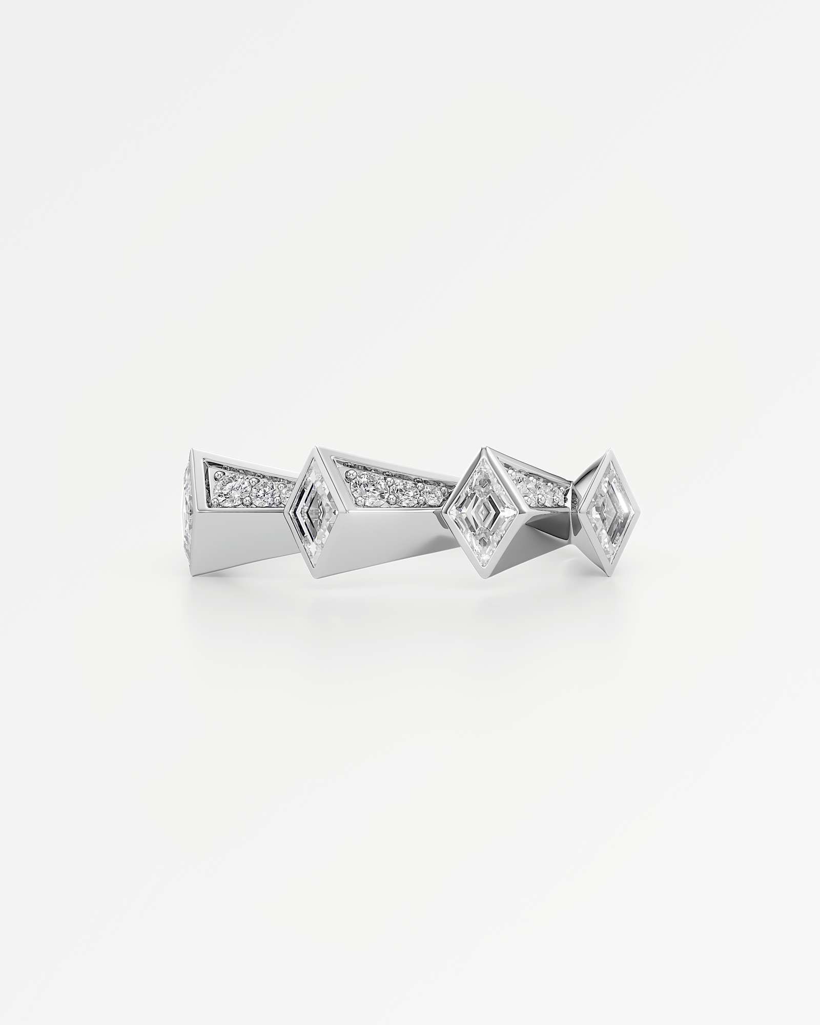 AM To Beyond Quartium Pavé Diamond Ring, in 14K White Gold (0.74 ctw)
