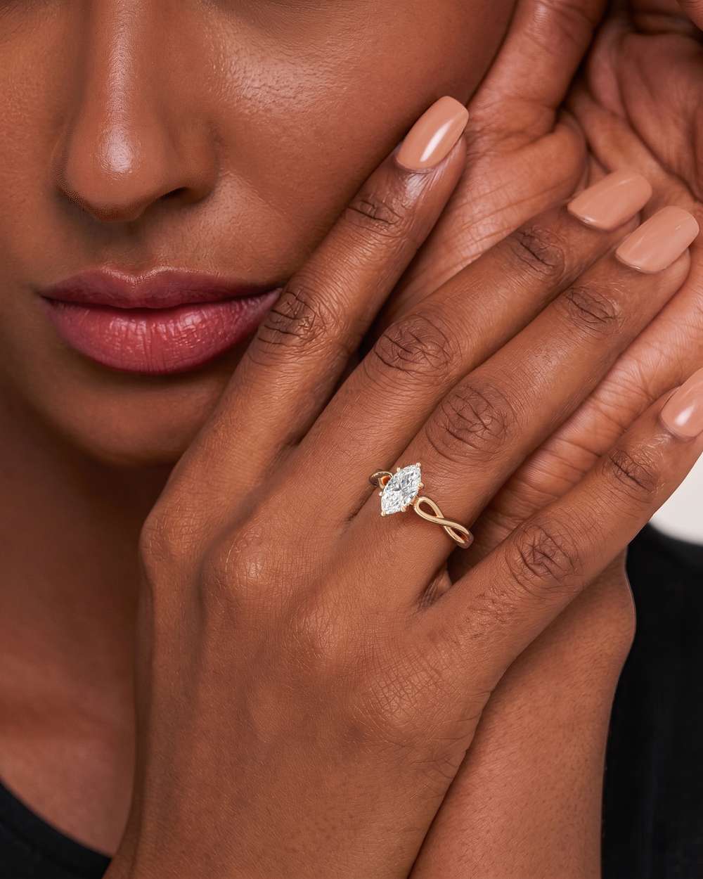 Amelia Hidden Halo Diamond Engagement Ring