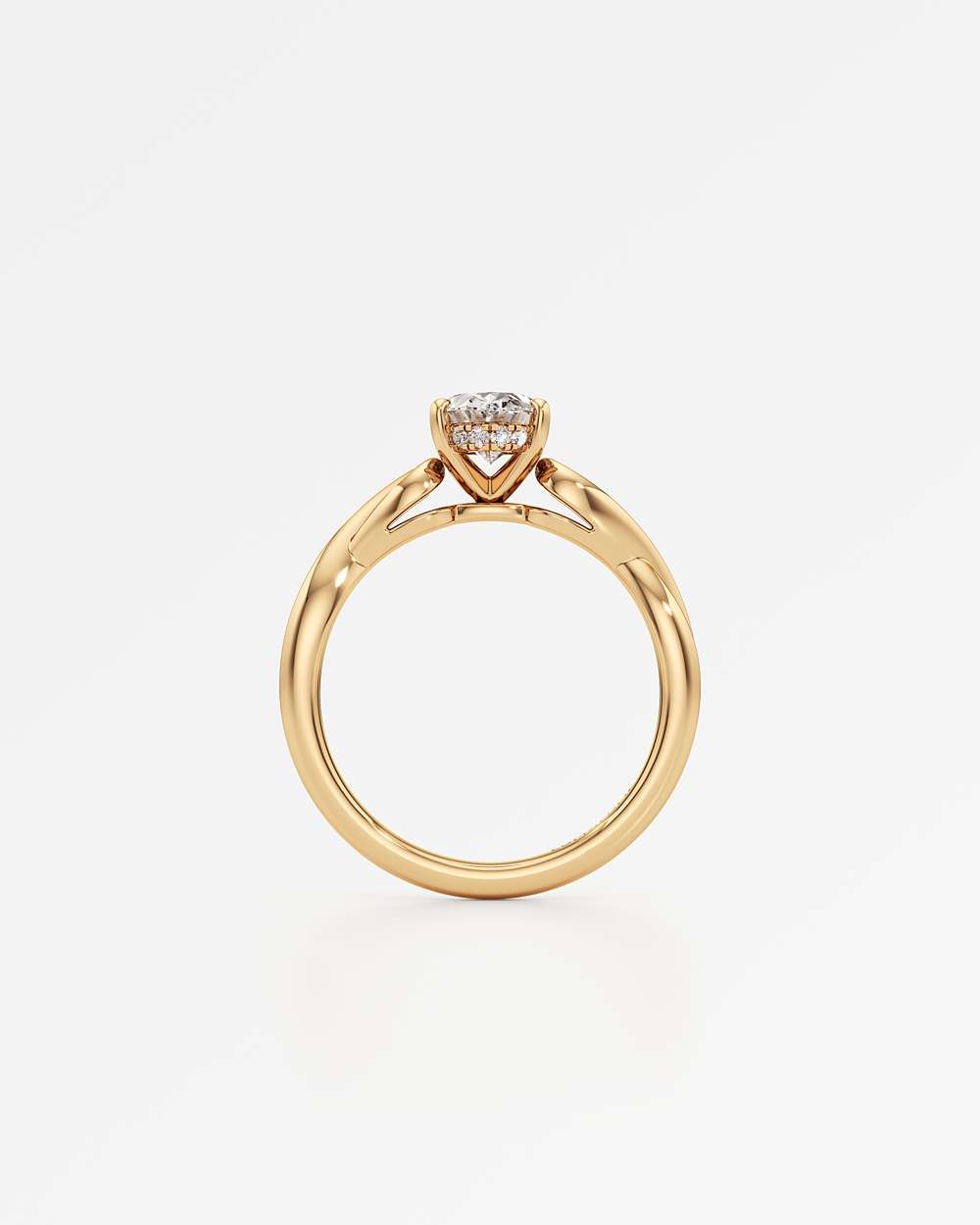 Amelia Hidden Halo Diamond Engagement Ring