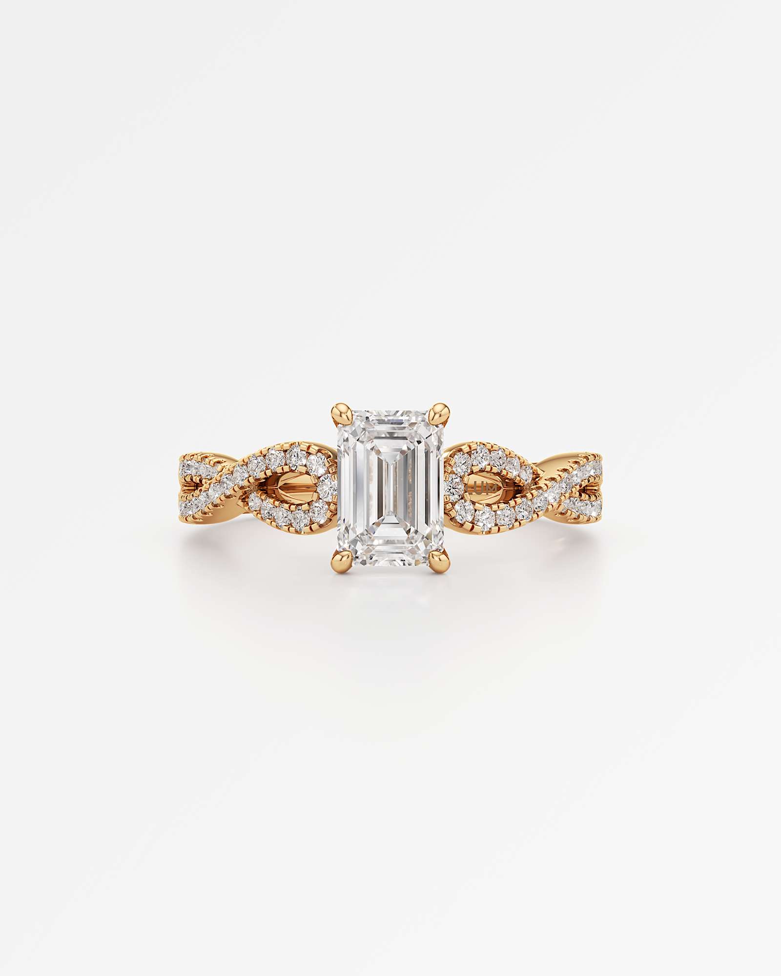 Verve Alessia Solitaire Diamond Engagement Ring, With 1.00 ct Emerald Cut in 14K Yellow Gold (1.25 ctw)