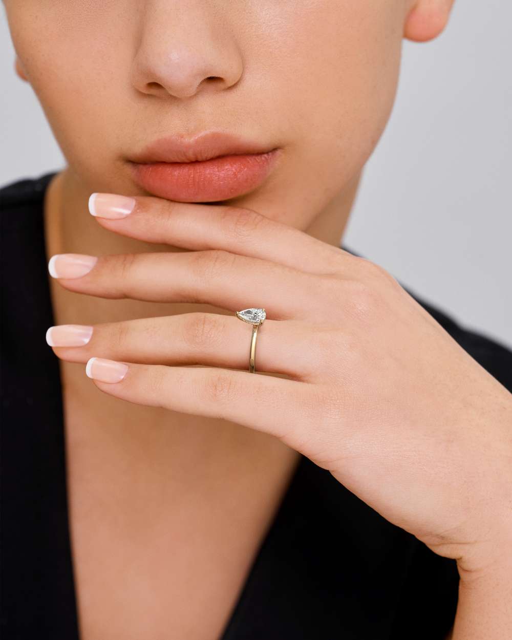 Elin Hidden Halo Diamond Engagement Ring