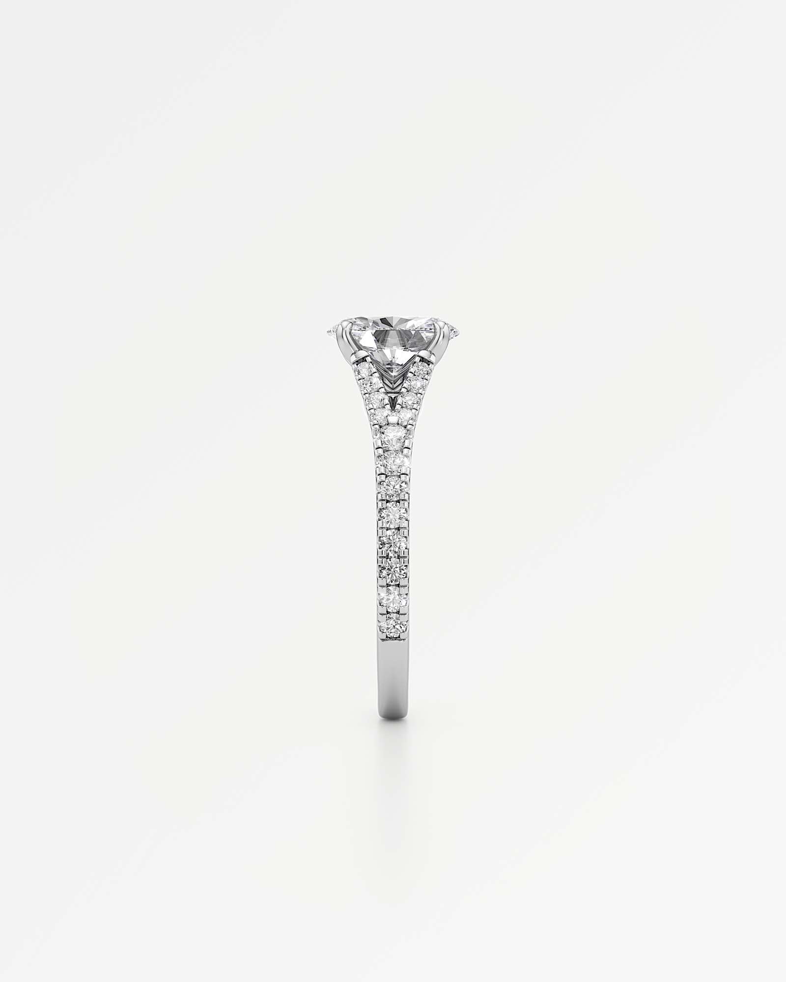 Verve Marisol Solitaire Diamond Engagement Ring, With 1.00 ct Oval Cut in 14K White Gold (1.41 ctw)
