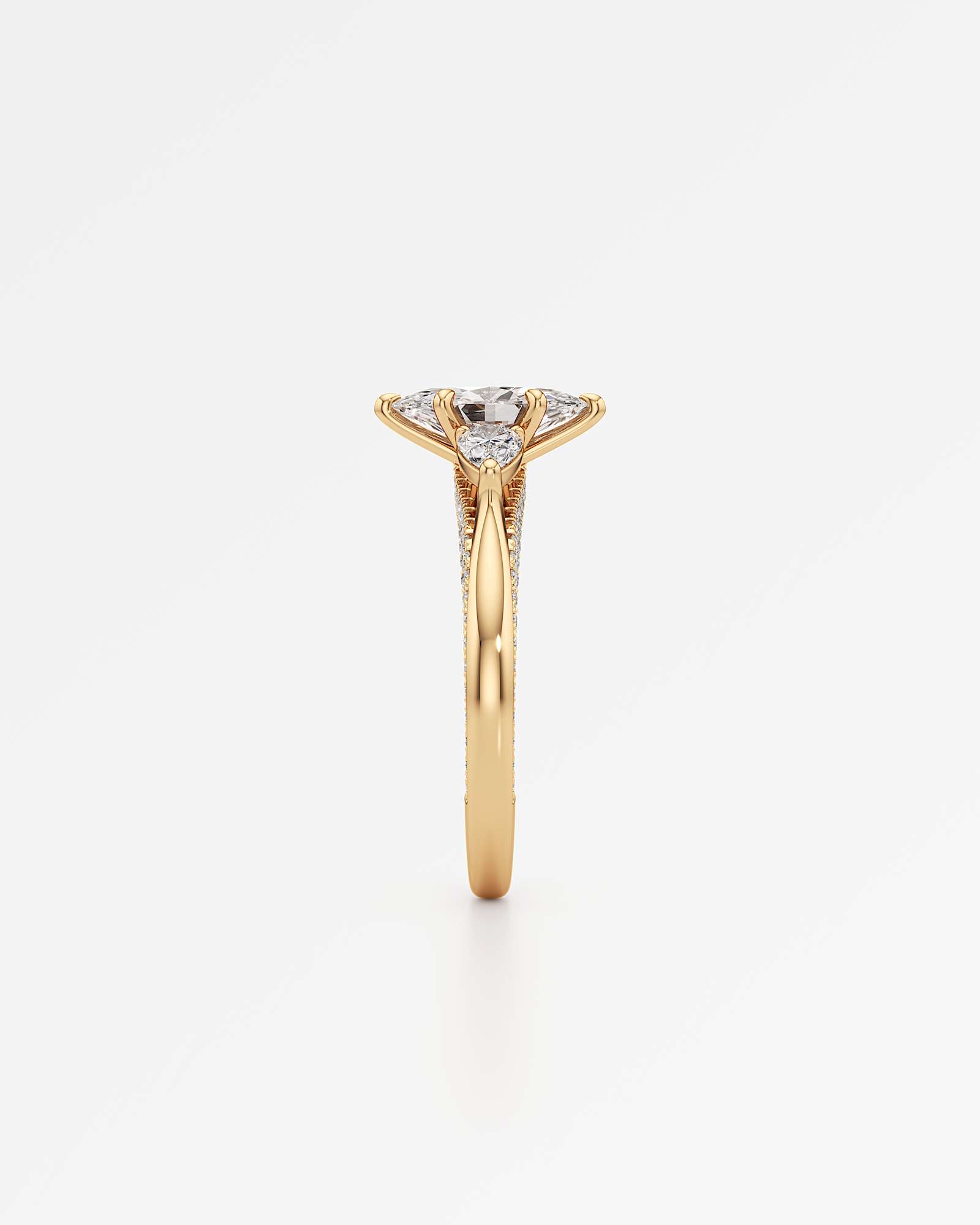 Verve Triana Solitaire Diamond Engagement Ring, With 1.00 ct Marquise Cut in 14K Yellow Gold (1.75 ctw)