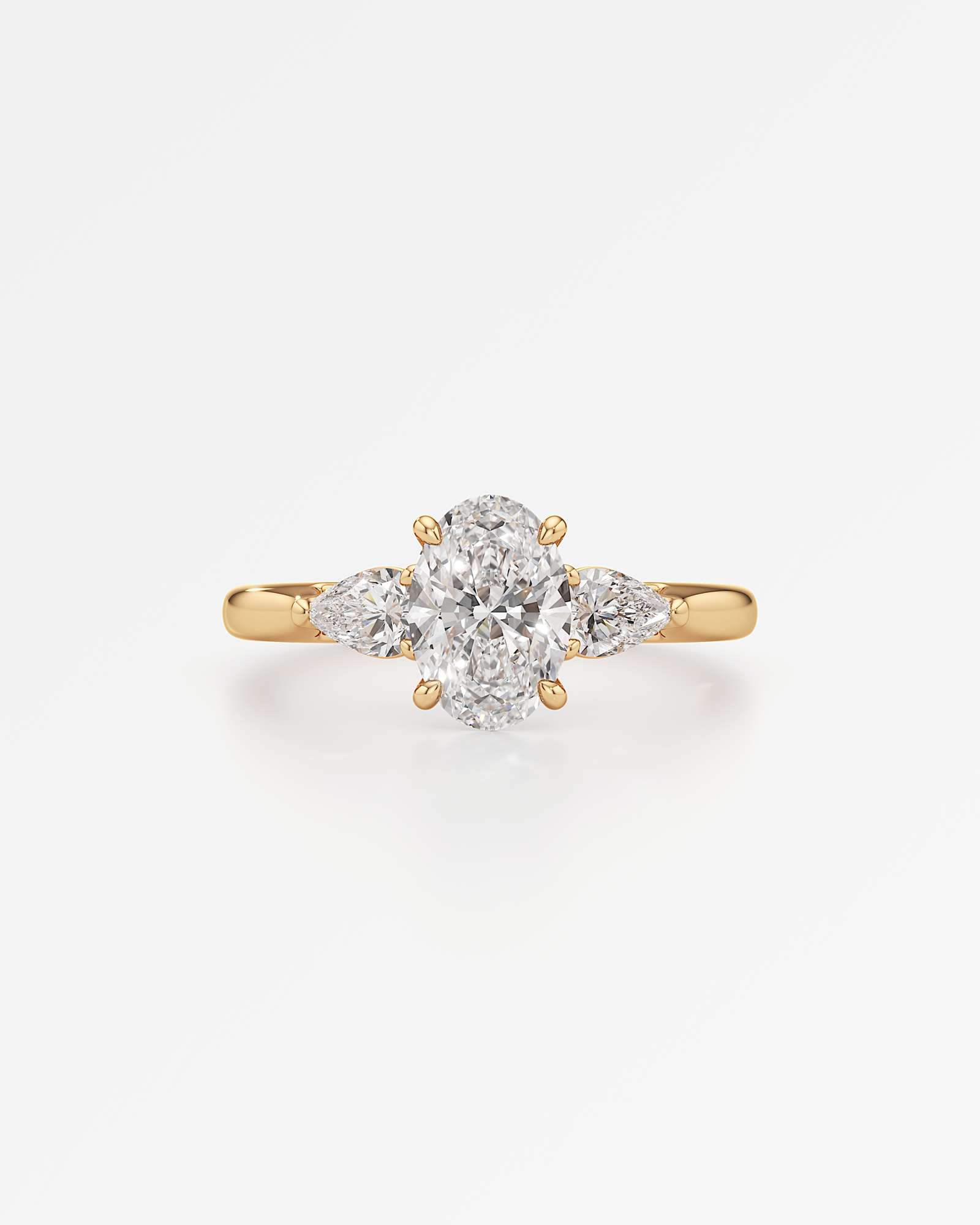 Verve Trinette Solitaire Diamond Engagement Ring, With 1.00 ct Oval Cut in 14K Yellow Gold (1.40 ctw)